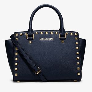 Michael Kors Medium Studded Leather Satchel